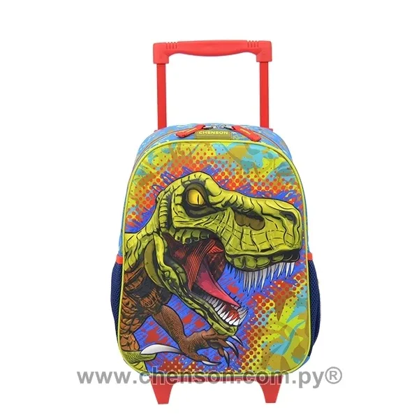 Mochila con ruedas mediana de dinosaurio