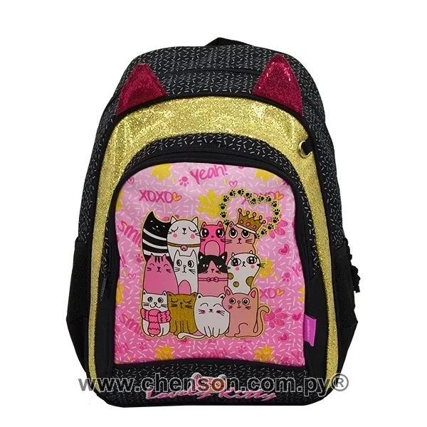 Mochila espaldera mediana de gatito