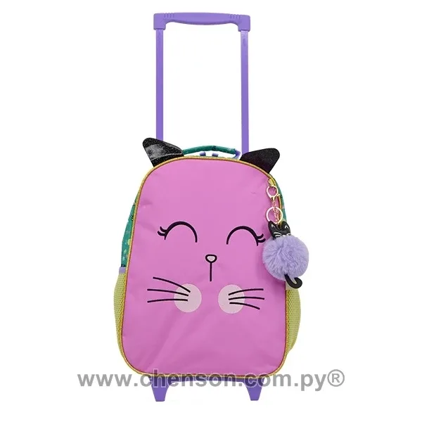 Mochila con ruedas mediana de gatito