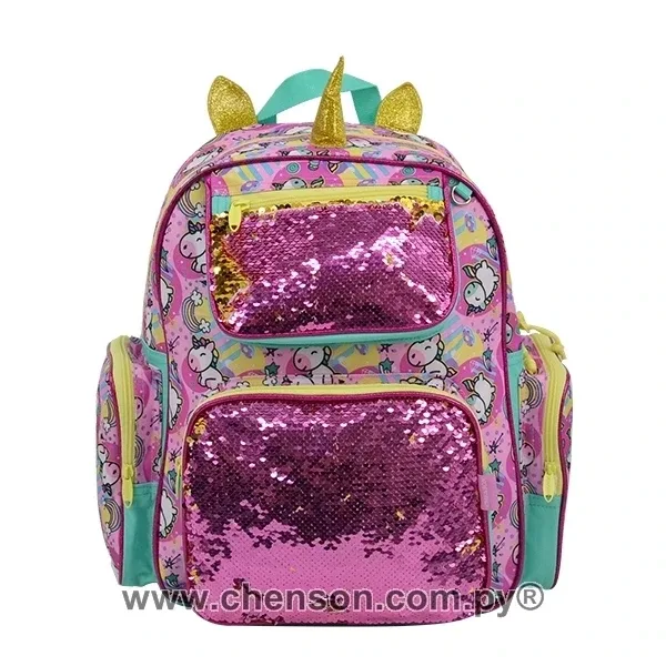 Mochila espaldera grande de unicornio con lentejuelas